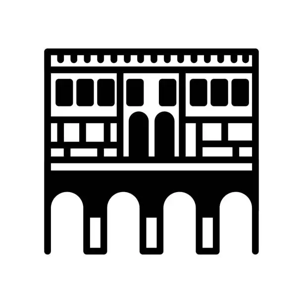 Vector illustration of Ponte Vecchio icon in vector. Logotype