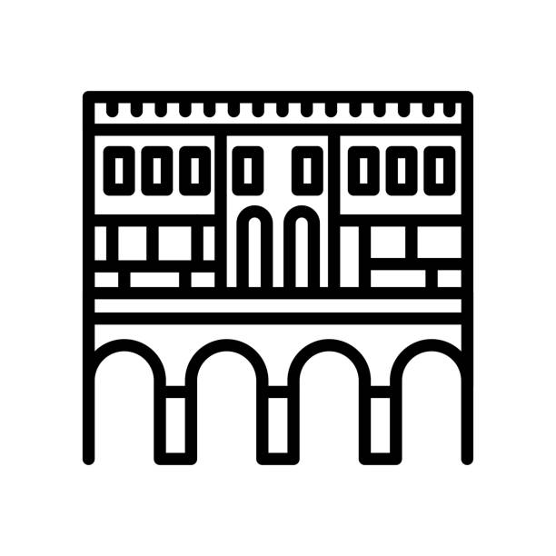 ilustrações de stock, clip art, desenhos animados e ícones de ponte vecchio icon in vector. logotype - ponte vecchio