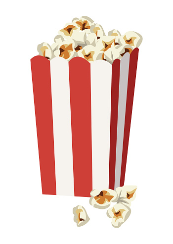 Popcorn Box And White Background. Vector Illustration