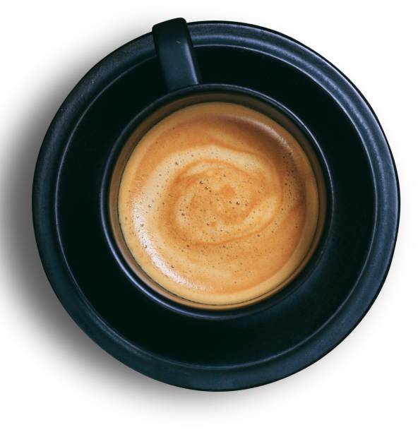 istock Hot coffee drink close up view on small plate fit for your drink concept. 2052744632
