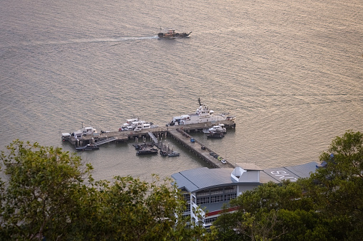 Aerial view on the port in Sandakan Sabah Malaysia