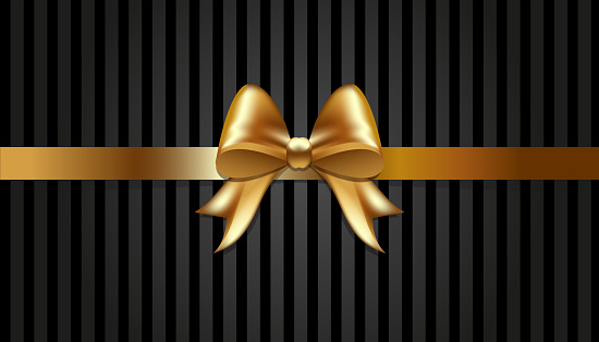 Premium black background with golden bow. Luxury background for casino, theatre, circus, cinemas, bars or restaurants.