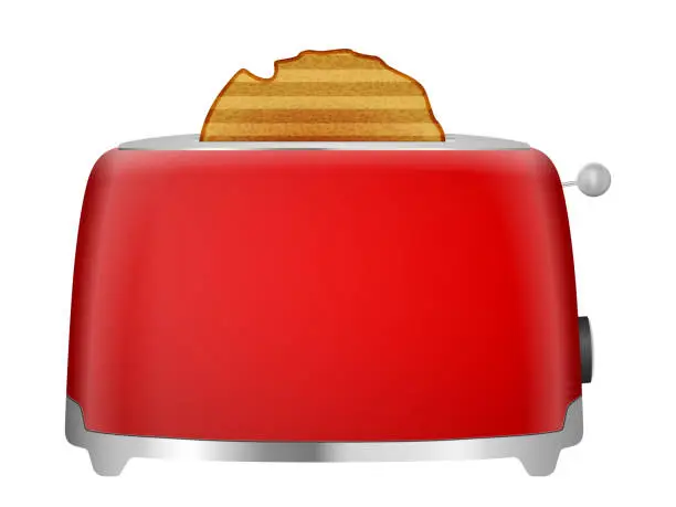 Vector illustration of Toaster with bread