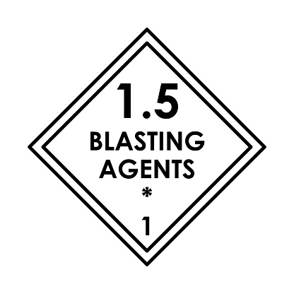 Blasting agents color element. Hazardous material. Digital illustration for web page, mobile app, promo.