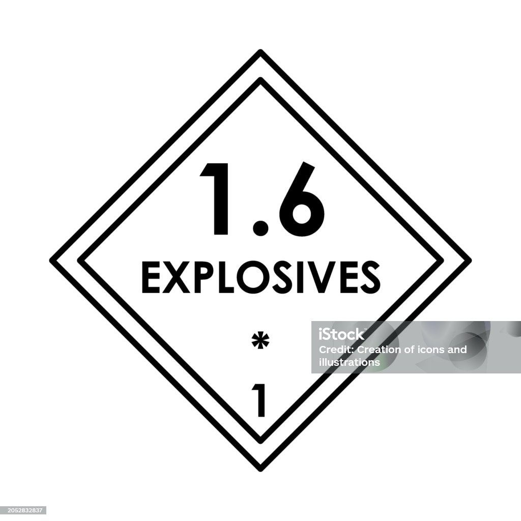 Live Explosive Label Color Explosives Color Element Hazardous Material Stock Illustration ...