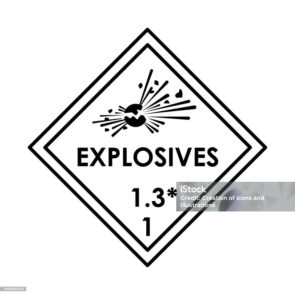 Live Explosive Label Color Explosives Color Element Hazardous Material Stock Illustration ...