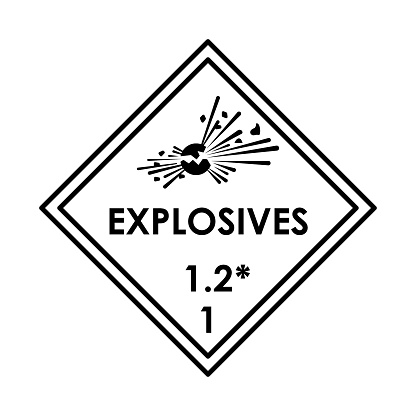 Live Explosive Label Color Explosives Color Element Hazardous Material Stock Illustration ...