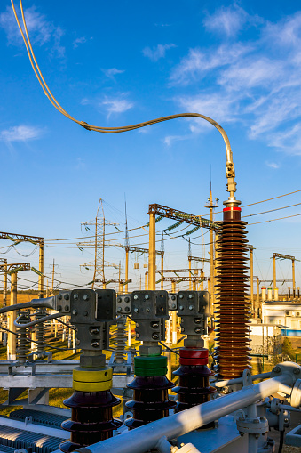Equipment for high-voltage substations. Transformer, bushings and insulators.