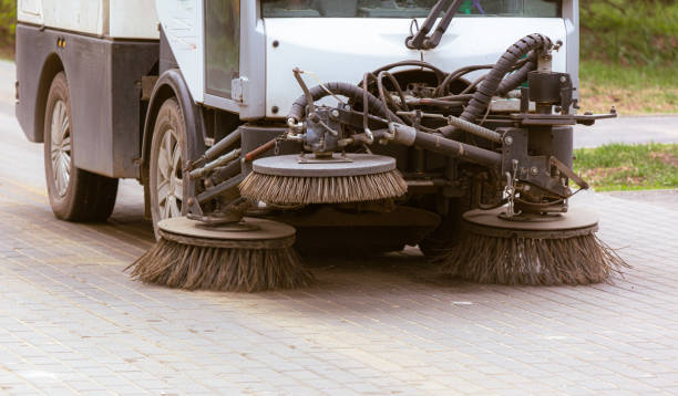 istock The machine washes and vacuums the sidewalks in the park 2052862045