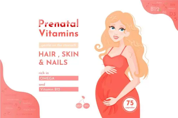 Vector illustration of prenatal vitamins