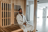 Bearded Male Using Sauna For It's Therapeutic Properties