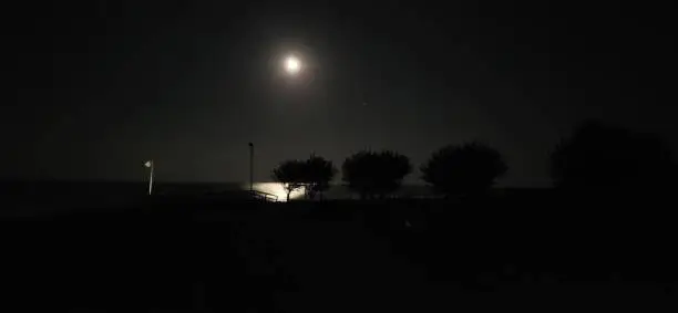 Photo of Full moon reflecting over the bay