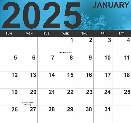 Full Calendar for January 2025
