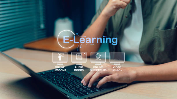 istock Online education. Online education training and e-learning webinar on internet for personal development and professional qualifications. Digital courses to develop new skills. 2052998857