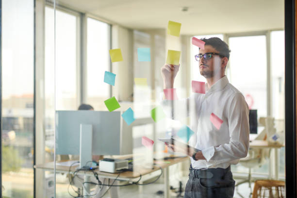 istock Businessman Working and Planning in Office, Sticky Notes, Post It and Digital Tablet, 2053001505