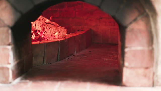 Traditional pizza wood-burning oven.