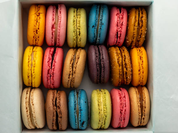 istock Packaging of Colorful French Macaroons. 2053017428