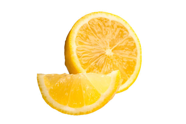 istock Lemon with cut and slice in half and isolated on white background. 2053038491
