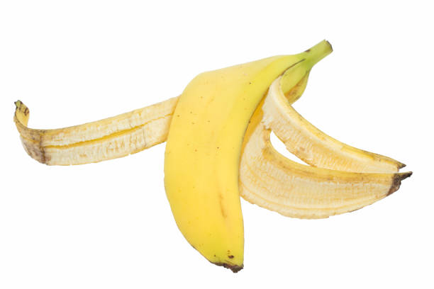 istock Banana peel on white background close up. 2053047314
