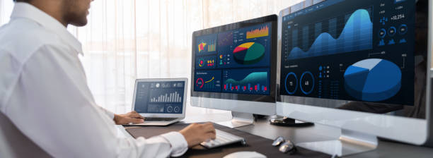 istock Analyst working on data analysis BI dashboard on computer monitor.Trailblazing 2053059524