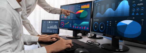 istock Analyst working on BI dashboard on computer monitor. Trailblazing 2053083279