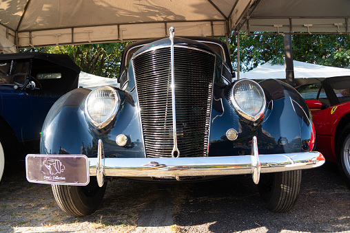 Salvador, Bahia, Brazil - December 02, 2023: A 1937 Chevrolet on display at a vintage car fair in the city of Salvador, Bahia.