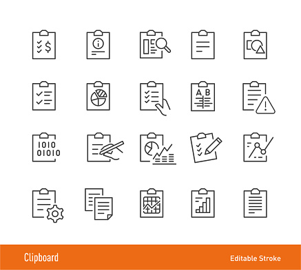 Clipboard Icons - Line Icon Series
