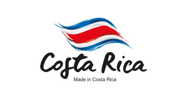 Costa Rica Flag Domed Chrome Emblem – 3D Car Sticker 2x2.25 Inches (2 Pack)