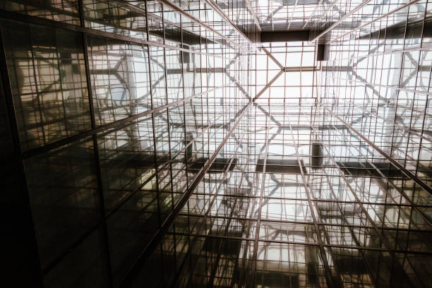 istock Reflection in the windows of a modern office building, abstract background 2053168940