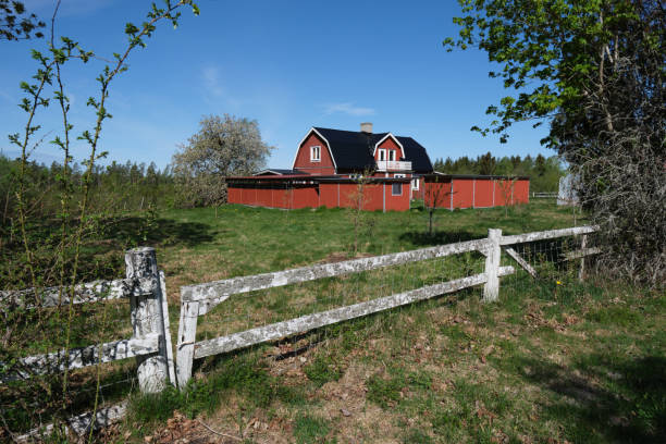 istock Farm on a sunny day in spring in Skaraborg Sweden 2053180635