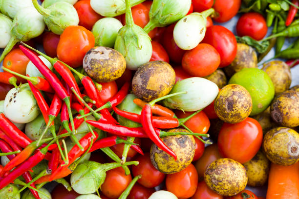 Large group of thai vegetable ingredients