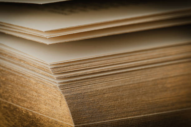 Macro view of book edge with gold leeaf