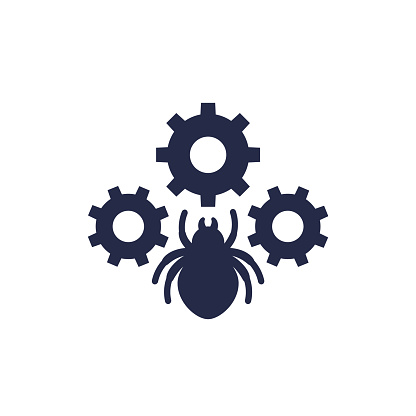 Debugging or testing icon with a bug