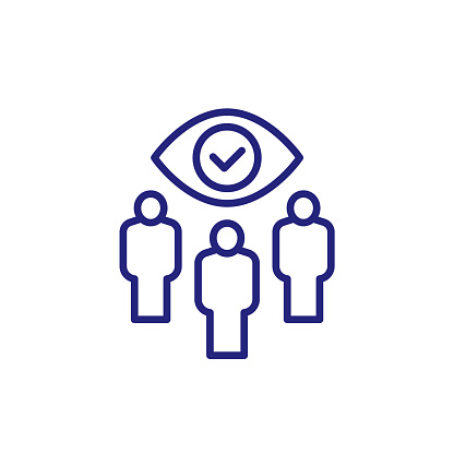 monitoring group line icon with people