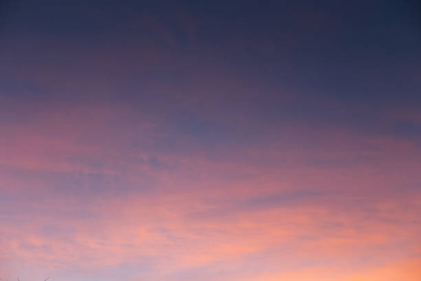 Beautiful colored blue pink sky at sunset. Natural colors.