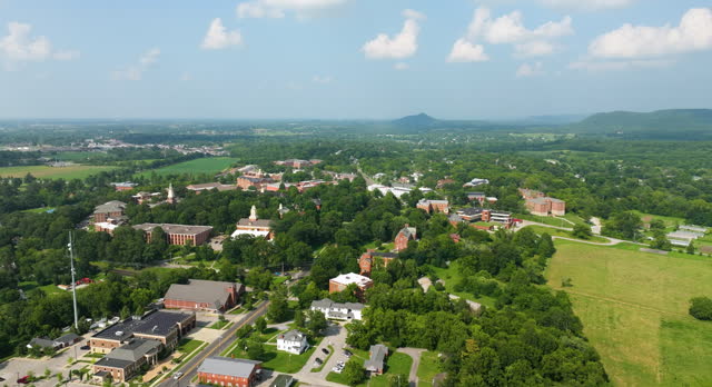 Berea, historic city in Kentucky with old historical architecture. USA panoramic townscape