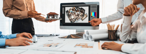 istock Group of interior architect designer discussing together with software. Insight 2053292291