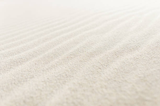 Beautiful sand texture on the beach. White sand beach by the ocean, macro