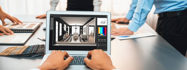 istock Group of interior architect at table choosing material selection. Insight 2053309391