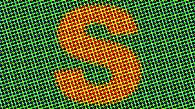 Letter S half tone blinking pattern