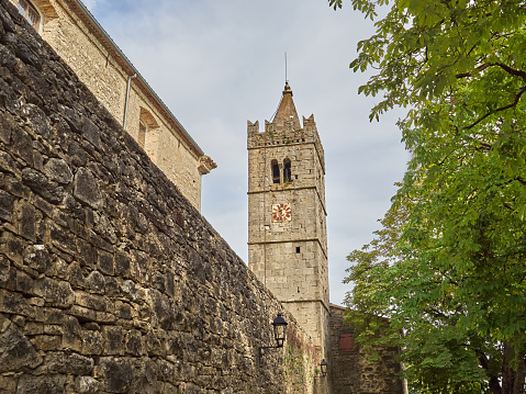 Bell tower of the Church of the Assumption of Mary in Hum. Hum is the smallest town in the world. Istria, Croatia