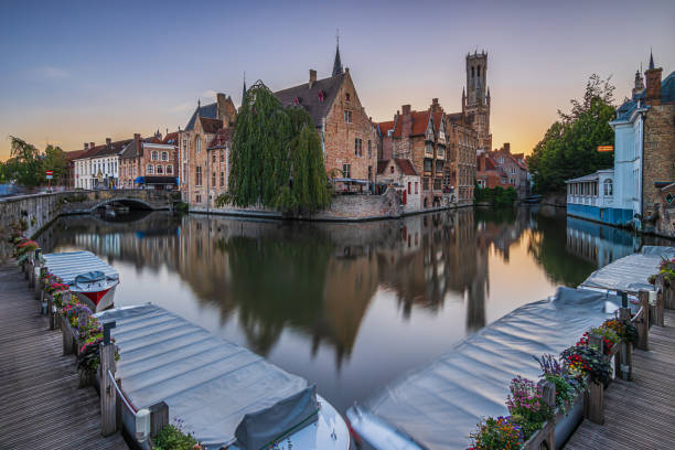 istock Downtown Bruges with canal 2053421689
