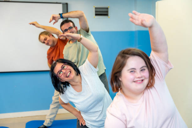 istock Disabled people exercising happily in the gym 2053422943