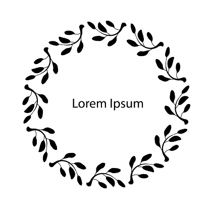 Floral frame monochrome background Lorem Ipsum stock vector illustration for web, for print