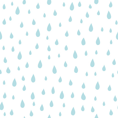 Rain drops seamless pattern. Vector illustration on white background. It can be used for wallpapers, wrapping, cards, patterns for clothes and other.