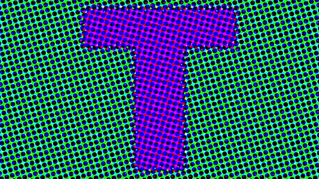 Letter T half tone blinking pattern