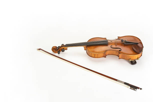 istock Violin, Fiddle classical string wooden musical instrument, isolated on white background, space for text 2053567324