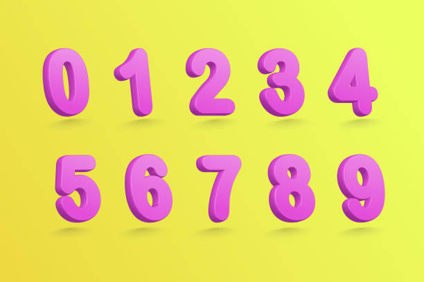 istock Vector illustration of 3D number in realistic style on yellow background 2053591853