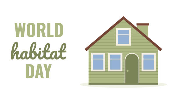 istock World Habitat Day. Vector postcard, banner in cartoon style 2053646995
