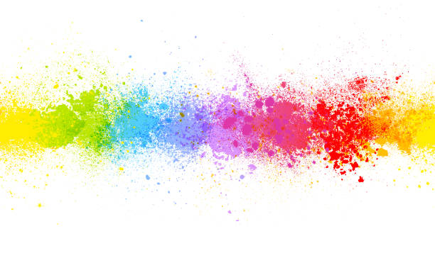 stockillustraties, clipart, cartoons en iconen met seamless rainbow colored powdered paint pattern background - poederverf